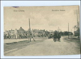 XX15186/ Brest-Litowsk Zerstörte Straße Weißrussland AK Ca.1915 - Bielorussia