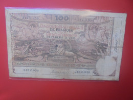 BELGIQUE 100 FRANCS 1909 (Avec Arabesques) Circuler COTES:45-90-225 EURO (B.33) - 100 Frank