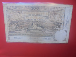 BELGIQUE 100 FRANCS 1912 (Avec Arabesques) Circuler COTES:45-90-225 EURO (B.33) - 100 Frank