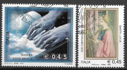 2004 Italien  Mi. 3003-4 FD-used  Braille-Blindenschrift - 2001-10: Oblitérés