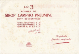 Buvard & Blotting Paper : Pharmacie : Suppositoire CAMPHO PNEUMINE - Laboratoire TORAUDE - Impression Recto Verso - Droguerías