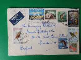 Lettre De Nouvelle Zelande Pour L'angleterre 1967  , 8 Timbres - Luftpost