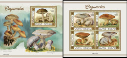 Guinea Bissau 2021, Mushrooms II, 4val In BF +BF - Funghi