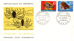 SENEGAL FDC 1968 CRUSTACES DU SENEGAL - Senegal (1960-...)