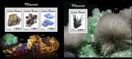Guinea Bissau 2021, Minerals IV, 3val In BF+BF - Minerals
