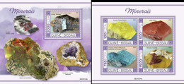 Guinea Bissau 2021, Minerals II, 4val In BF +BF - Minéraux