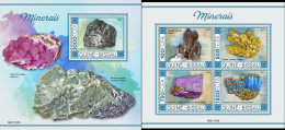 Guinea Bissau 2021, Minerals I, 4val In BF +BF - Minerales