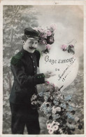 FANTAISIES - Hommes - Un Homme Seul - Gage D'amour De Souvenir Du... - Carte Postale Ancienne - Männer