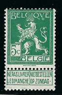 BELGIQUE - T.P. 110 X Avec Tache En Dessous Du U De BELGIQUE - 1912 Pellens