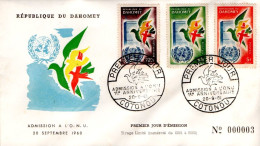 DAHOMEY  FDC 1961 ADMISSION A L'O N U - Benin – Dahomey (1960-...)