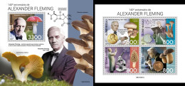 Guinea Bissau 2021, Fleming, Mushrooms, 4val In BF +BF - Química