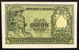 50 Lire Italia Elmata 31 12 1951 Bolaffi Sup/q.fds LOTTO 3432 - 50 Liras