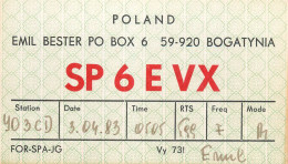 QSL Card POLAND Polish Radio Amateur Station SP6EVX Y03CD Emil - Amateurfunk