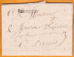 1760 - Marque Postale BRUXELLES Sur Lettre Avec Corresp Amicale De 2 P En Français De Bruxelles Vers Bruges Brugge - 1714-1794 (Oostenrijkse Nederlanden)