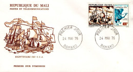 MALI FDC 1976 BICENTENAIRE DES U S A - Malí (1959-...)