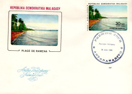 MADAGASCAR FDC 1982 PLAGE DE RAMENA - Madagascar (1960-...)