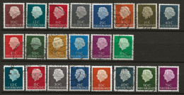 PAYS-BAS: Obl., N° YT 600 à 609A, Série + 600Aa à 609a (phospho.) Sf 608a, TB - Used Stamps