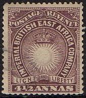 BRITISH EAST AFRICA 1893 QV 4½a Brown-Purple SG11a FU - British East Africa