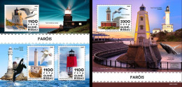 Guinea Bissau 2021, Lighthouse I, Birds, Whales, 3val In BF +BF - Albatros & Stormvogels