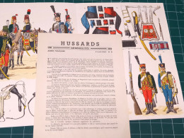 HUSSARDS GENERALITES 1790.1804, PLANCHE N°9 LUCIEN ROUSSELOT 1965, PREMIER EMPIRE - Altri & Non Classificati