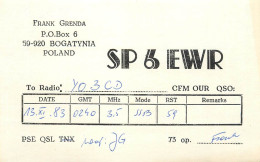QSL Card POLAND Polish Radio Amateur Station SP6EWR Y03CD Frank - Amateurfunk