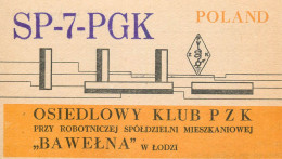 QSL Card POLAND Polish Radio Amateur Station SP7PGK Y03CD Lodzi - Amateurfunk