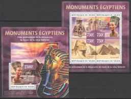 St2799 2013 Niger Art Monumental Egyptians Anniversary Nefertiti Kb+Bl Mnh - Autres & Non Classés