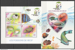 J395 2017 Reef Fishes Fauna Protection Animals 1Kb+1Bl Mnh - Marine Life