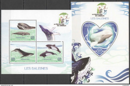 J397 2017 Whales Marine Life Fauna Protection Animals 1Kb+1Bl Mnh - Marine Life