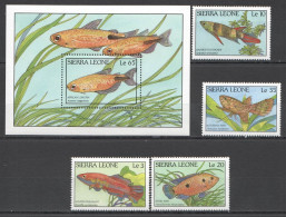 B0297 Sierra Leone Fish & Marine Life Fauna #1081-85 1Set+1Bl Mnh - Marine Life