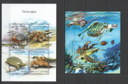 St1663 2014 Sao Tome & Principe Turtles Fauna Marine Life Kb+Bl Mnh Stamps - Marine Life