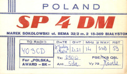 QSL Card POLAND Polish Radio Amateur Station SP4DM Y03CD Mavele - Amateurfunk