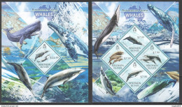 Ls098 2013 Solomon Islands Australian Fauna Whales #1987-90 1Kb+1Bl Mnh - Marine Life