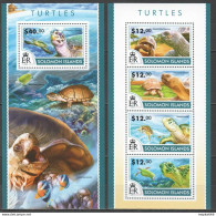 Ls421 2015 Solomon Islands Turtles Marine Life Reptiles #3117-21 1Kb+1Bl Mnh - Marine Life