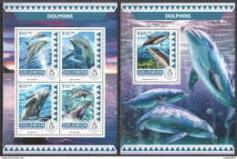 Ls611 2016 Solomon Islands Dolphins Marine Life Fauna #4170-74 1Kb+1Bl Mnh - Marine Life