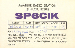 QSL Card POLAND Polish Radio Amateur Station SP6CIk - Amateurfunk