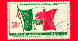 MESSICO - Usato - 1960 - 150 Anni Dell'indipendenza - Bandiera Del Paese - 50 - P. Aerea - México