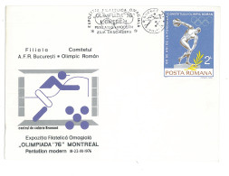 COV 91 - 918 Olimpic Games, Montreal, Modern Pentathlon, Bromont, Romania - Cover - Used - 1976 - Cartes-maximum (CM)