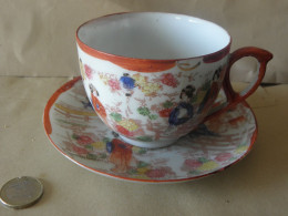 Antique Tasse Et Soucoupe Japonaise Rare Poinçon Nippon Fin 18 Debut 19 Seicle - Tasas