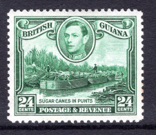 British Guiana 1938-52 KGVI Pictorials - 24c Sugar Cane In Punts - Wmk. Upright HM (SG 312) - Guyane Britannique (...-1966)