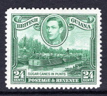 British Guiana 1938-52 KGVI Pictorials - 24c Sugar Cane In Punts - Wmk. Sideways HM (SG 312a) - Brits-Guiana (...-1966)