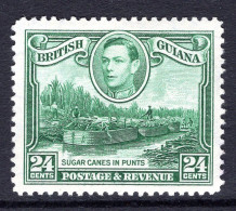 British Guiana 1938-52 KGVI Pictorials - 24c Sugar Cane In Punts - Wmk. Sideways HM (SG 312a) - British Guiana (...-1966)