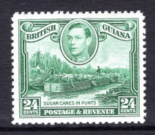 British Guiana 1938-52 KGVI Pictorials - 24c Sugar Cane In Punts - Wmk. Sideways HM (SG 312a) - Brits-Guiana (...-1966)