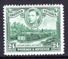 British Guiana 1938-52 KGVI Pictorials - 24c Sugar Cane In Punts - Wmk. Sideways HM (SG 312a) - Guyana Britannica (...-1966)