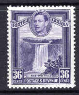 British Guiana 1938-52 KGVI Pictorials - 36c Kaieteur Falls - P.12½ HM (SG 313) - Guyane Britannique (...-1966)