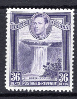 British Guiana 1938-52 KGVI Pictorials - 36c Kaieteur Falls - P.12½ HM (SG 313) - Guyana Britannica (...-1966)