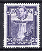 British Guiana 1938-52 KGVI Pictorials - 36c Kaieteur Falls - P.12½ HM (SG 313) - Guyane Britannique (...-1966)