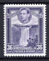 British Guiana 1938-52 KGVI Pictorials - 36c Kaieteur Falls - P.12½ HM (SG 313) - British Guiana (...-1966)