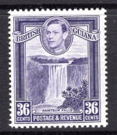 British Guiana 1938-52 KGVI Pictorials - 36c Kaieteur Falls - P.13 X 14 HM (SG 313a) - Guayana Británica (...-1966)