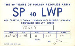 QSL Card POLAND Polish Radio Amateur Station SP40LWP Y03CD John - Amateurfunk